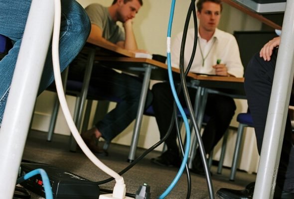 Equipment charging cable strangulation